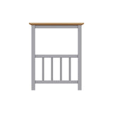 Taberno Oak Magazine Rack Turntable Stand Dove Grey