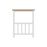 Taberno Oak Magazine Rack Turntable Stand Linen White