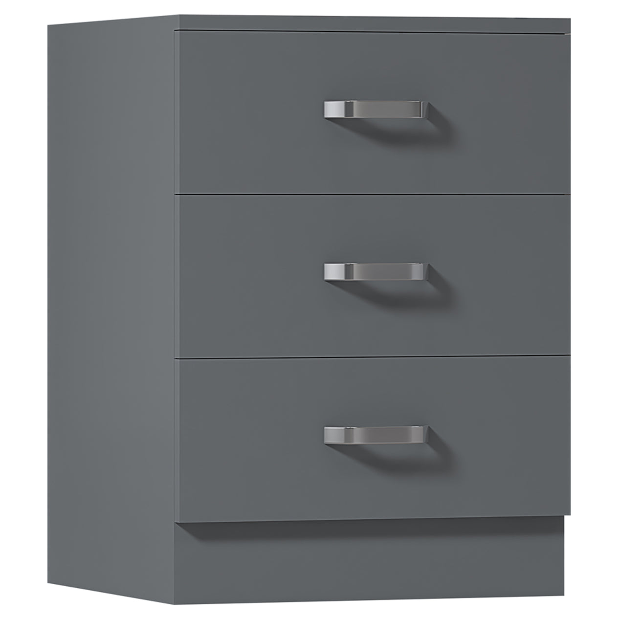 FWStyle Tunis 3 Drawer Bedside Chest Matt Grey