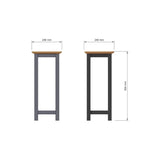 Taberno Oak End Side Table Graphite Blue