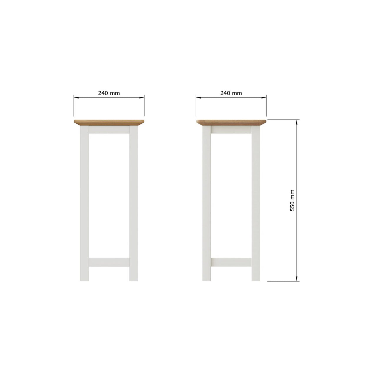 Taberno Oak End Side Table Linen White