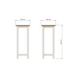 Taberno Oak End Side Table Linen White