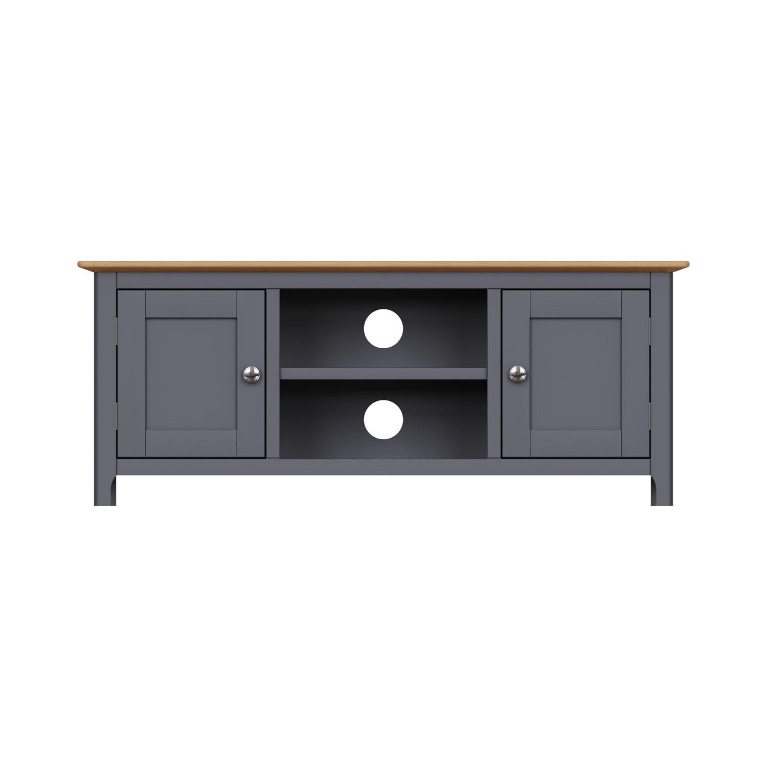 Taberno Oak 2 Door TV Unit Graphite Blue