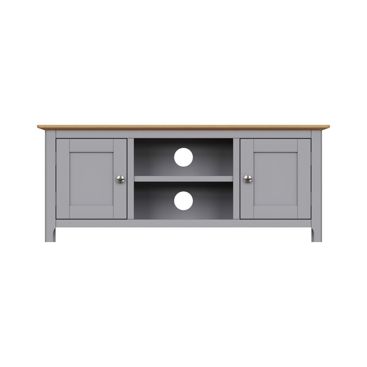 Taberno Oak 2 Door TV Unit Dove Grey