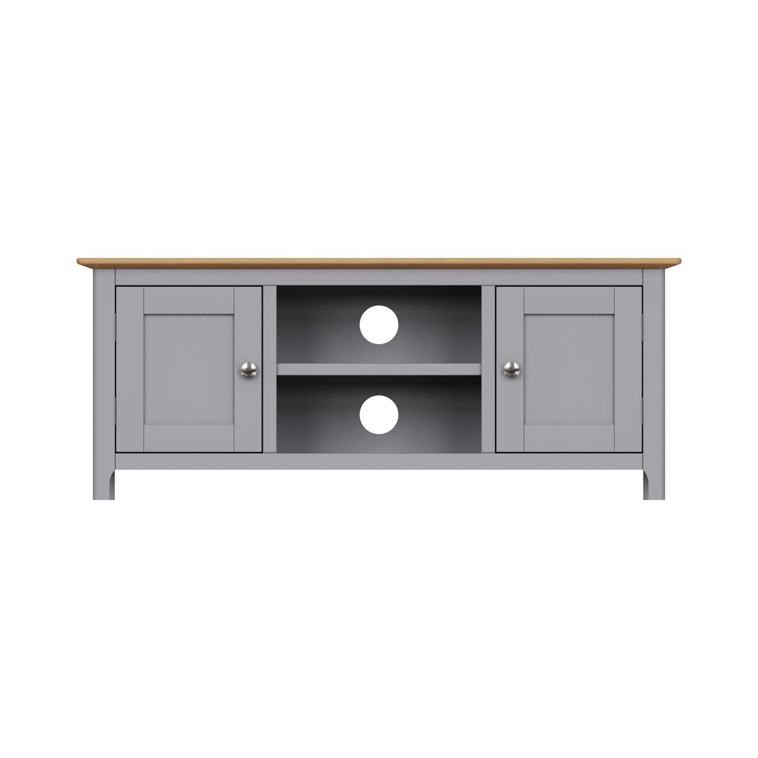Taberno Oak 2 Door TV Unit Dove Grey