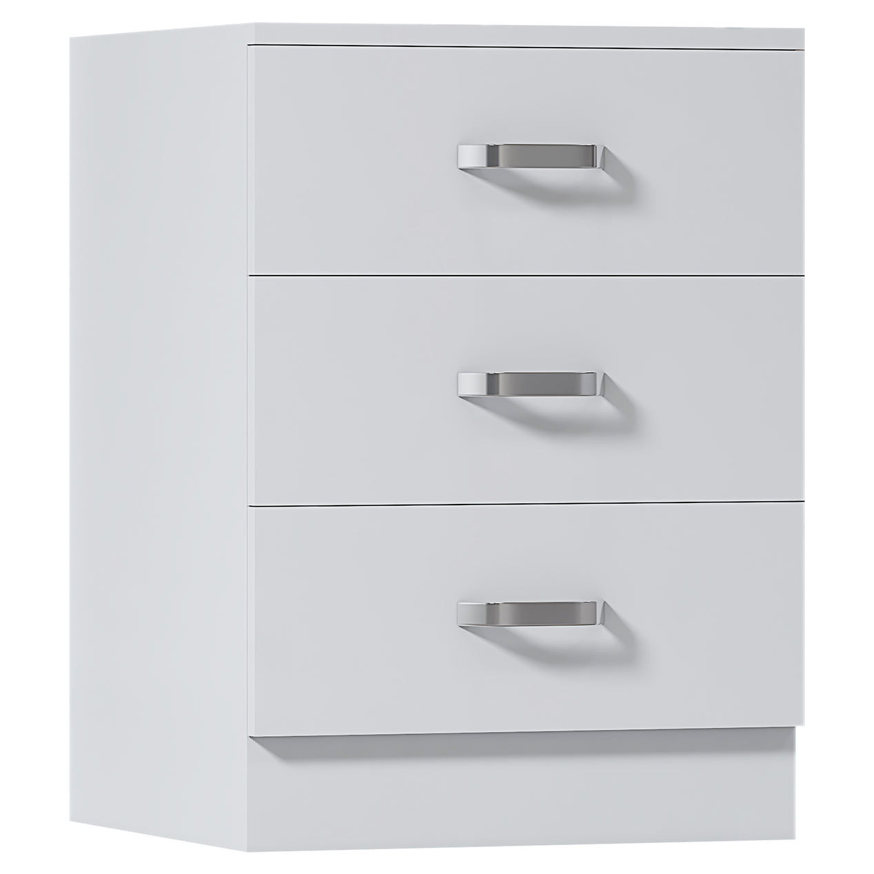 FWStyle Tunis 3 Drawer Bedside Chest Matt White