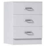 FWStyle Tunis 3 Drawer Bedside Chest Matt White