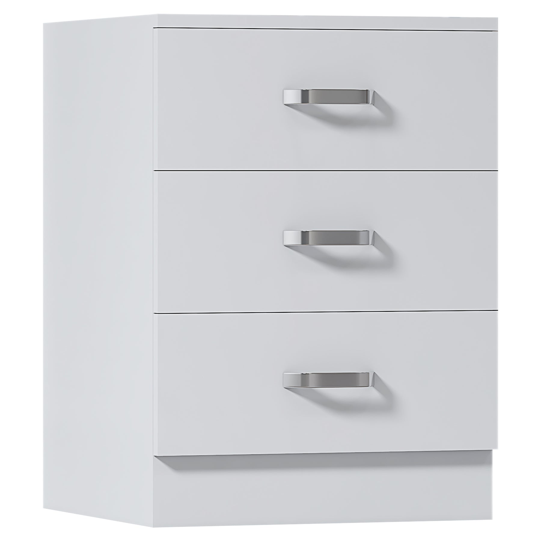 FWStyle Tunis 3 Drawer Bedside Chest Matt White