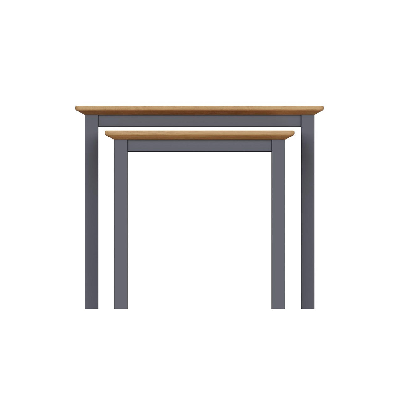 Taberno Oak Nest Of 2 Tables Graphite Blue