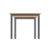 Taberno Oak Nest Of 2 Tables Graphite Blue