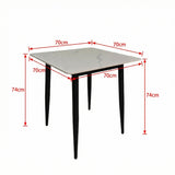 Nova Cream Square Dining Set with 2 Esme Dark Brown Chairs