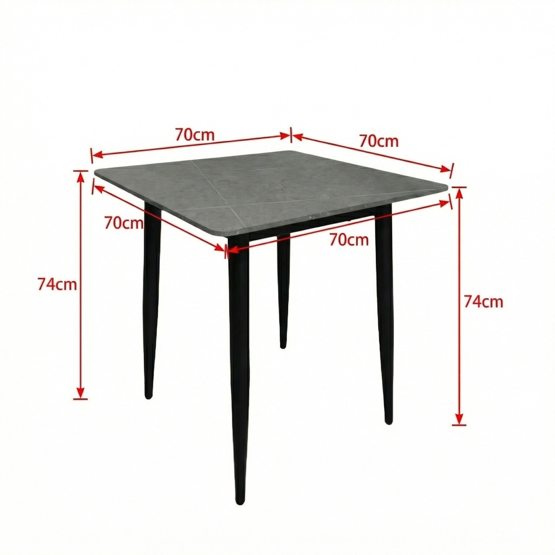 Nova Sintered Stone Dining Table 70x70cm - Grey Marble