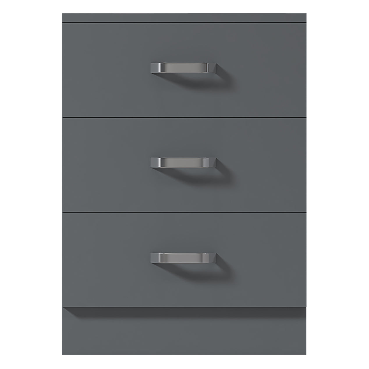 FWStyle Tunis 3 Drawer Bedside Chest Matt Grey