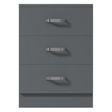 FWStyle Tunis 3 Drawer Bedside Chest Matt Grey