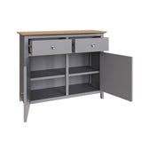 Taberno Oak 2 Door 2 Drawer Sideboard Dove Grey
