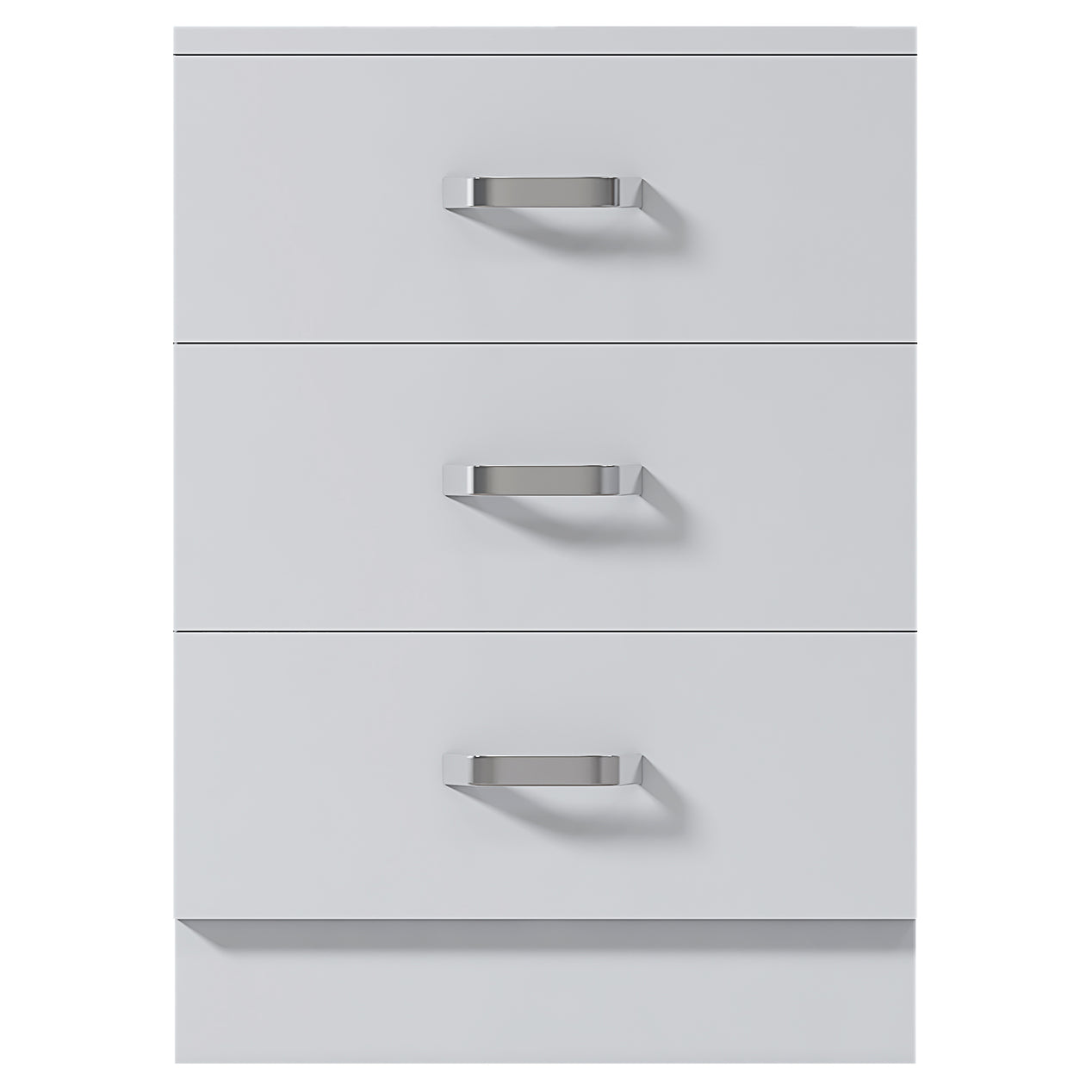FWStyle Tunis 3 Drawer Bedside Chest Matt White