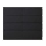 FWStyle Stora 8 Drawer Wide 4+4 Chest Of Drawers - Matt Black