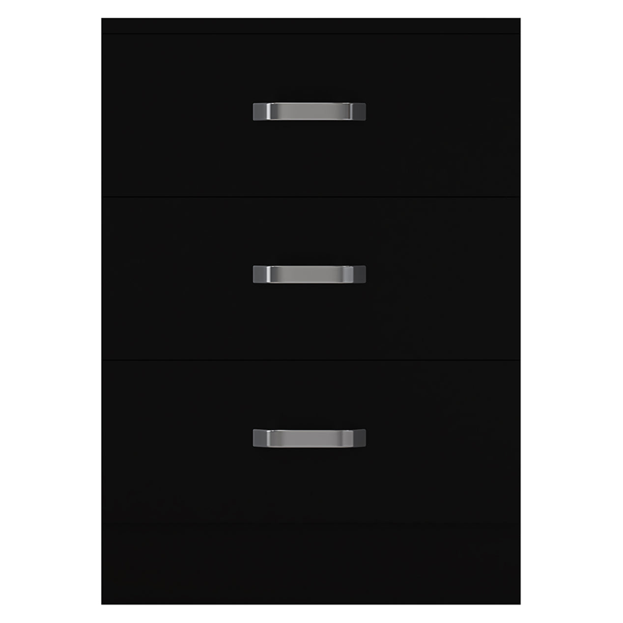 FWStyle Tunis 3 Drawer Bedside Chest Matt Black