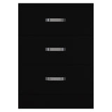 FWStyle Tunis 3 Drawer Bedside Chest Matt Black