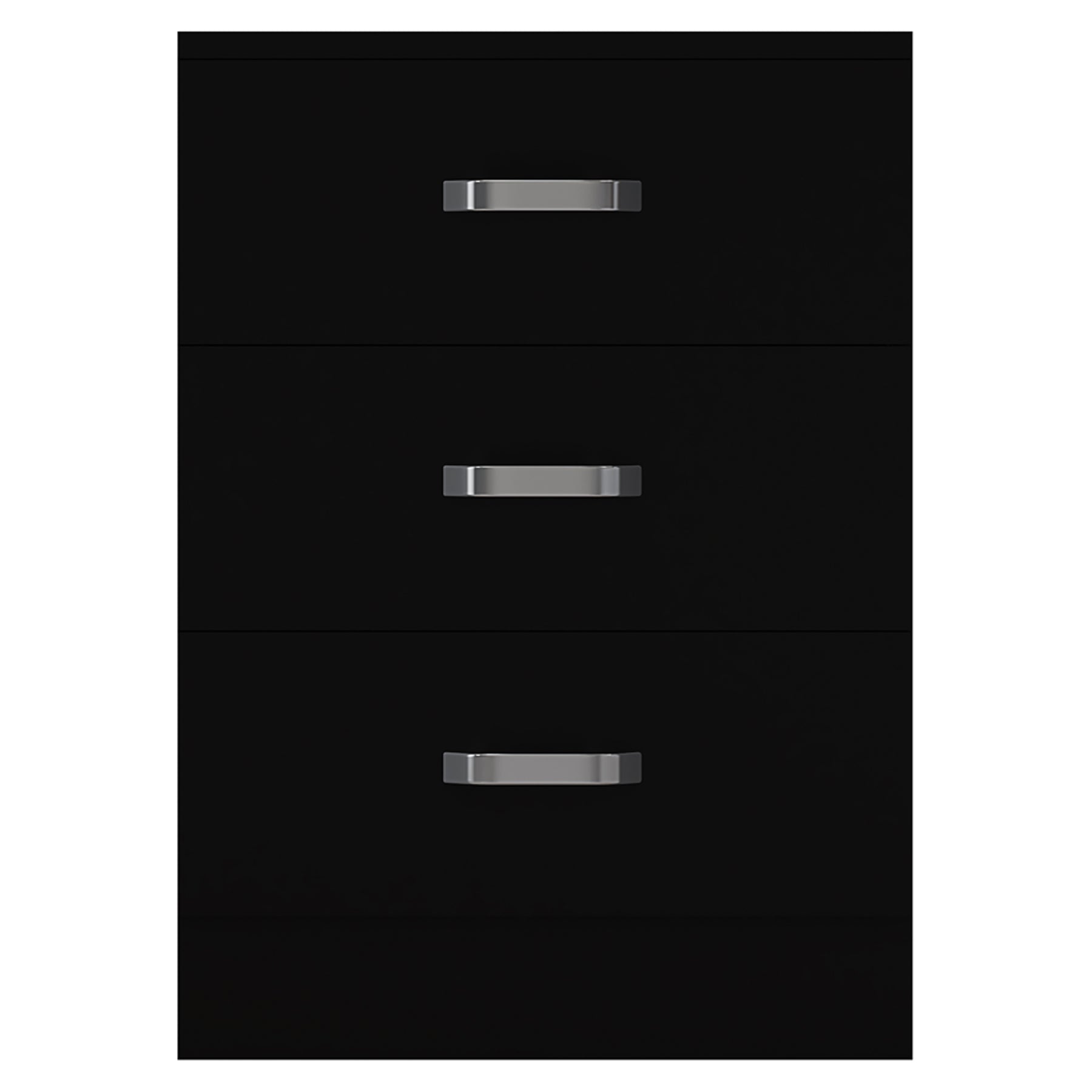 FWStyle Tunis 3 Drawer Bedside Chest Matt Black
