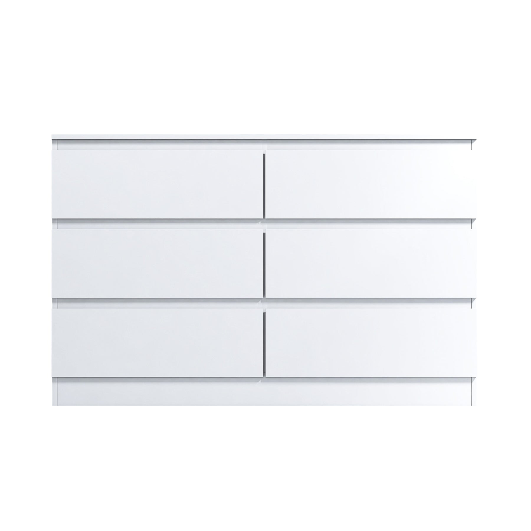 FWStyle Stora 6 Drawer Wide 3+3 Chest Of Drawers - Matt White