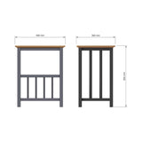 Taberno Oak Magazine Rack Turntable Stand Graphite Blue