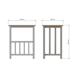 Taberno Oak Magazine Rack Turntable Stand Dove Grey