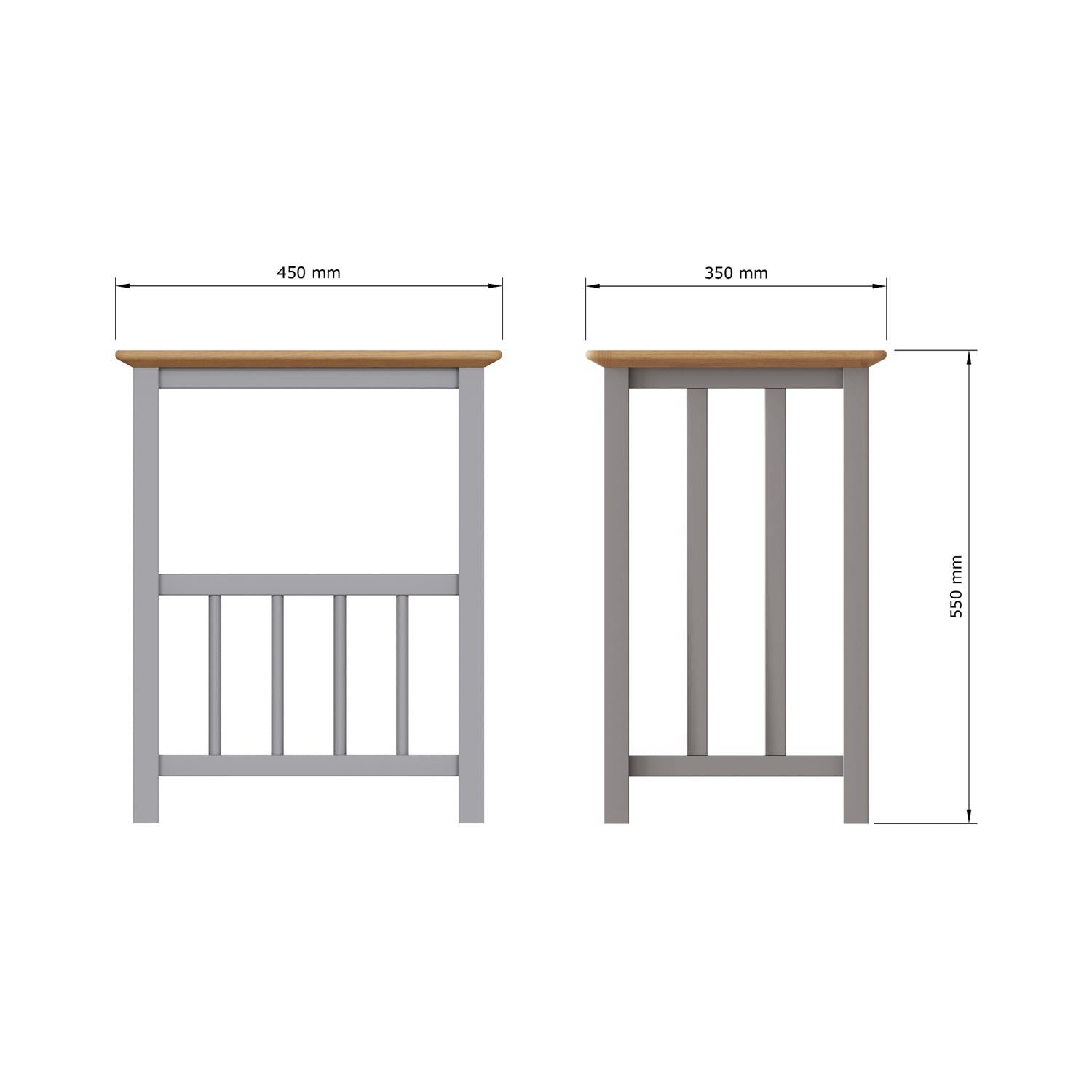 Taberno Oak Magazine Rack Turntable Stand Dove Grey