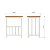 Taberno Oak Magazine Rack Turntable Stand Linen White