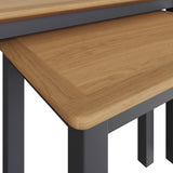 Taberno Oak Nest Of 2 Tables Graphite Blue