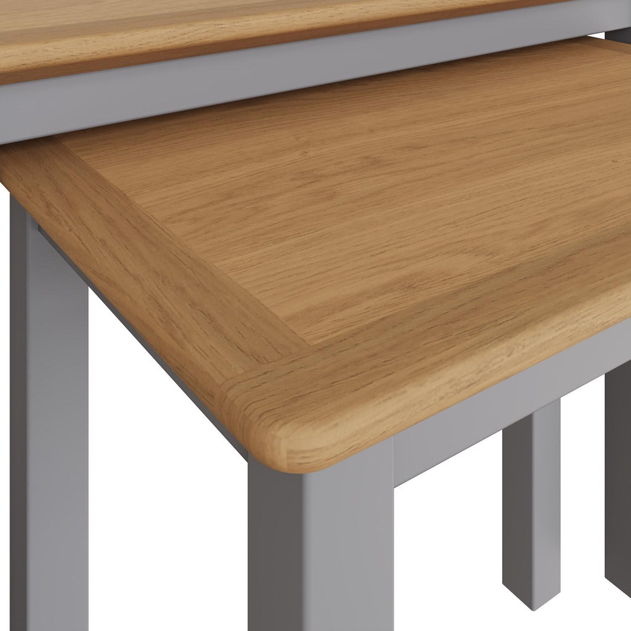 Taberno Oak Nest Of 2 Tables Dove Grey