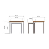 Taberno Oak Nest Of 2 Tables Dove Grey