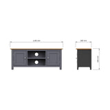 Taberno Oak 2 Door TV Unit Graphite Blue