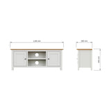 Taberno Oak 2 Door TV Unit Linen White