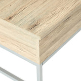 Lift Up Storage Coffee Table Light Oak / Silver