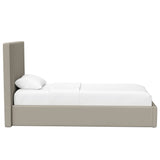 Single Ottoman Storage Bedframe - Oatmeal Fabric