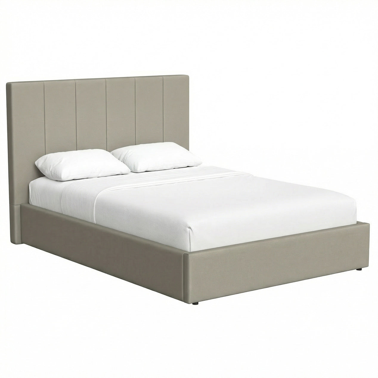 Double Size Ottoman Storage Bedframe - Oatmeal Fabric