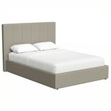 Double Size Ottoman Storage Bedframe - Oatmeal Fabric