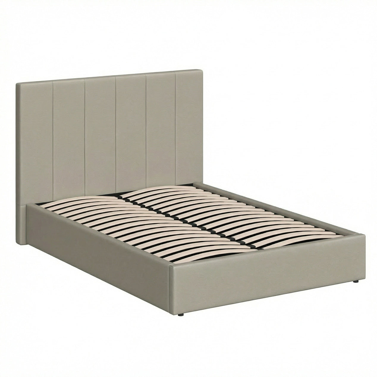 Double Size Ottoman Storage Bedframe - Oatmeal Fabric