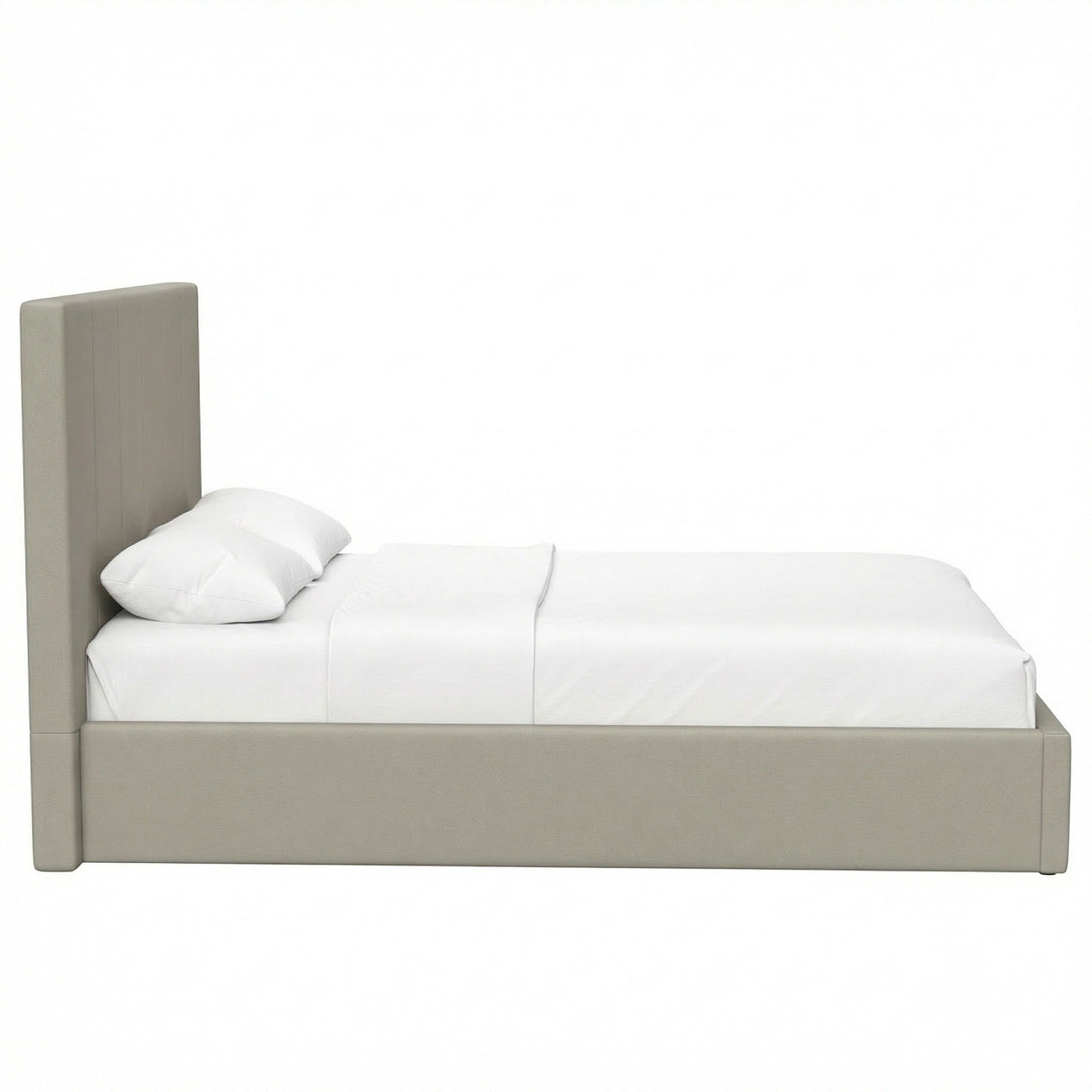 Double Size Ottoman Storage Bedframe - Oatmeal Fabric