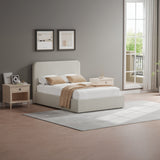 Beige Fabric King Size Ottoman Storage Bedframe