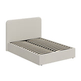 Beige Fabric King Size Ottoman Storage Bedframe