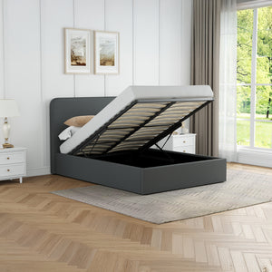 Grey Fabric King Size Ottoman Storage Bedframe