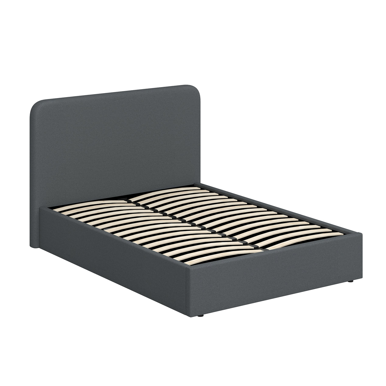 Grey Fabric Double Ottoman Storage Bedframe