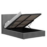 Small Double Ottoman Storage Bedframe - Fossil Grey Fabric