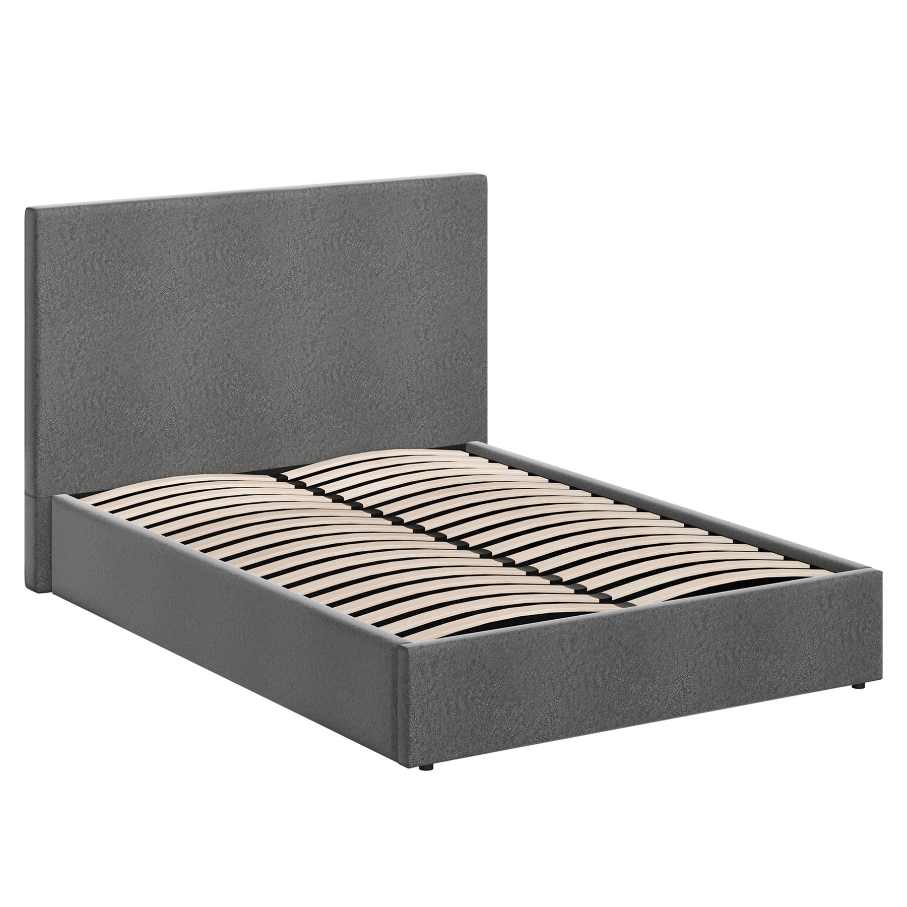 Small Double Ottoman Storage Bedframe - Fossil Grey Fabric