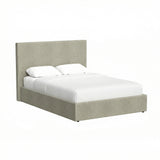 Small Double Ottoman Storage Bedframe - Marbled Sand Fabric