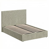 Small Double Ottoman Storage Bedframe - Marbled Sand Fabric