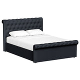 King Size Side Lift Ottoman Storage Bedframe - Charcoal Fabric