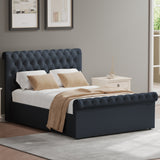 Double Size Side Lift Ottoman Storage Bedframe - Charcoal Fabric